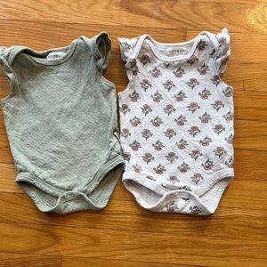 Floral and Green Kids Bodysuit Set